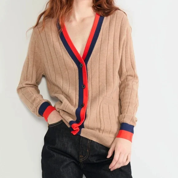 The Sinclair Cashmere Ribbed Cardigan - Picture 3 of 7